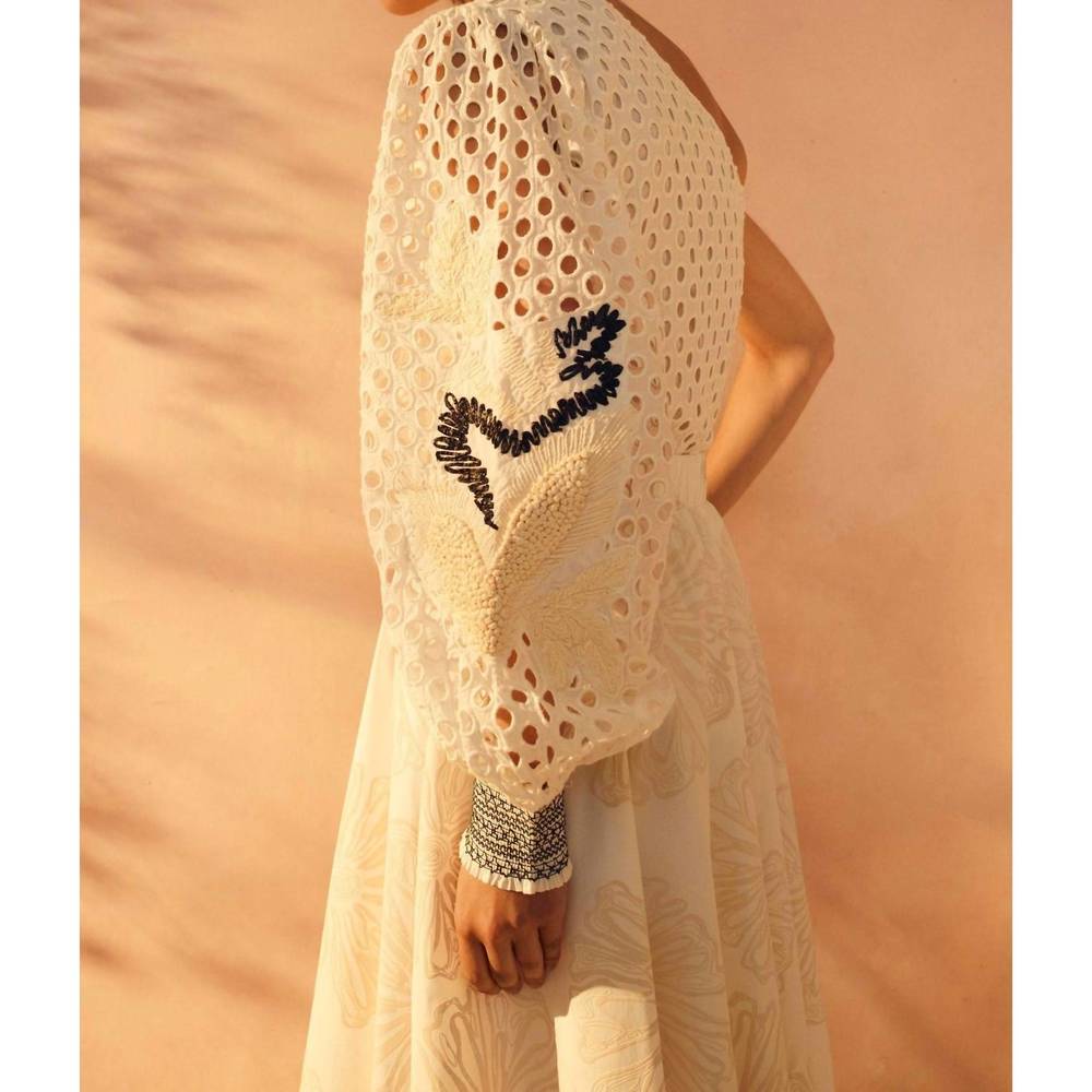 NEW MARIE OLIVER tish one shoulder top in raffia - Picture 5 of 5
